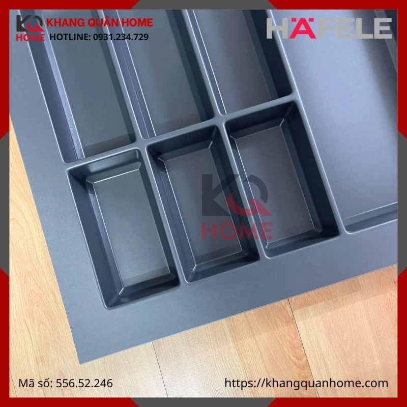 Hình thực tế Khay Chia Muỗng Đũa Hafele Classico Xám R600mm 556.52.246