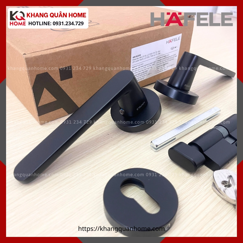 Bộ khóa cửa phòng DIY Hafele set B màu đen 499.63.609