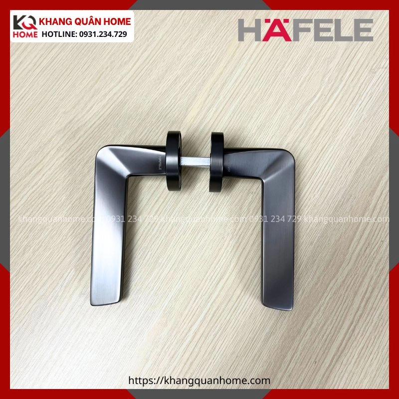 Hình Thực Tế Khóa Tay Nắm Cửa Vệ Sinh DIY Set D Hafele 499.63.630 Ánh Kim Súng