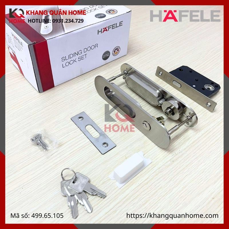 KHÓA TAY NẮM ÂM CỬA TRƯỢT GỖ HAFELE 499.65.105