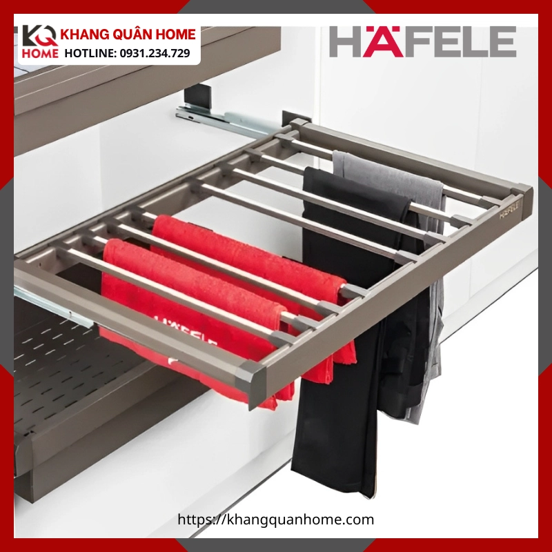 Móc Treo Quần Hafele 800mm Hafele màu Chestnut 807.95.123