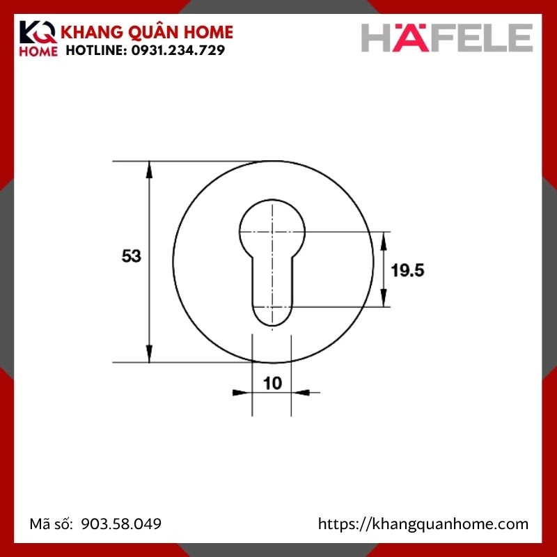 NẮP CHỤP RUỘT KHÓA MÀU ĐEN HAFELE 903.58.049
