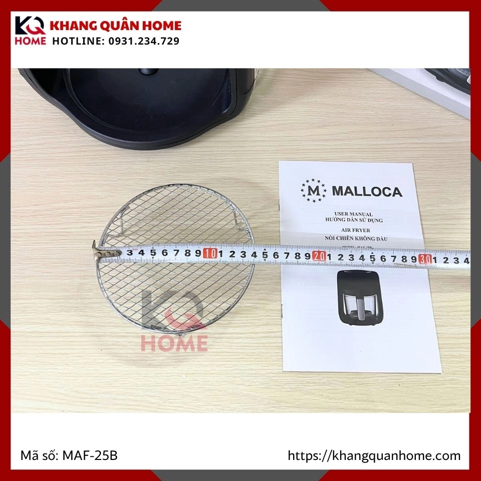 NỒI CHIÊN KHÔNG DẦU THỦY TINH MALLOCA MAF-25B 