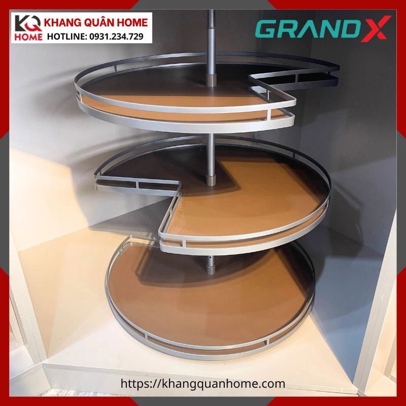 KỆ XOAY GÓC TỦ QUẦN ÁO GRANDX 270° 3 TẦNG XM.270B