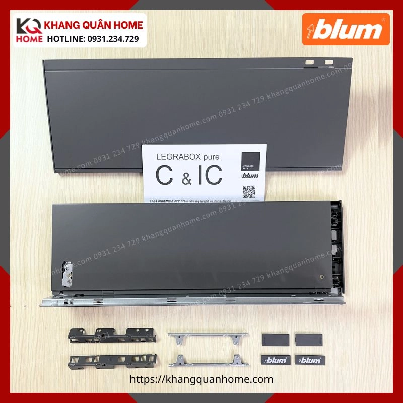 RAY HỘP BLUM LEGRABOX CHIỀU CAO C 177MM XÁM LEGRABOX pure C 2633078