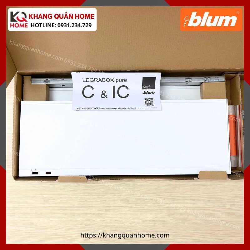 RAY HỘP BLUM LEGRABOX C 177MM TRẮNG LEGRABOX pure C 1465484