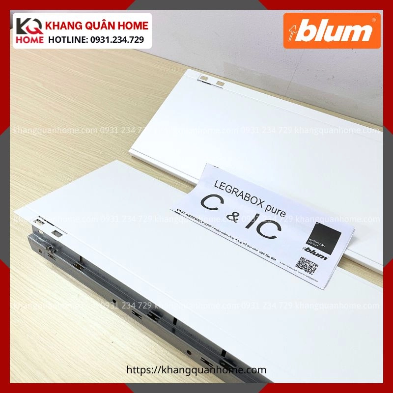 RAY HỘP BLUM LEGRABOX C 177MM TRẮNG LEGRABOX pure C 1465484