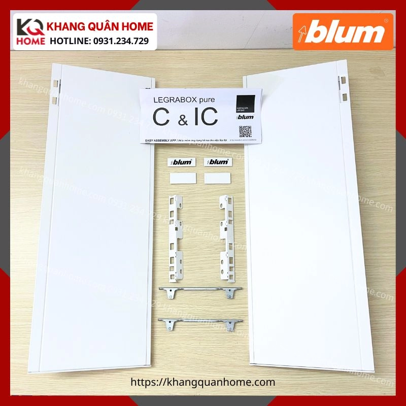 RAY HỘP BLUM LEGRABOX C 177MM TRẮNG LEGRABOX pure C 1465484