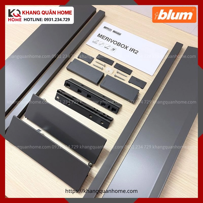 RAY HỘP ÂM BLUM MERIVOBOX IR2 192MM XÁM ĐẬM 6847435