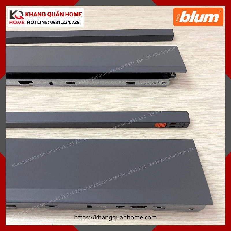 RAY HỘP BLUM MERIVOBOX CHIỀU CAO E 192MM XÁM ĐẬM MERIVOBOX R2 4605814