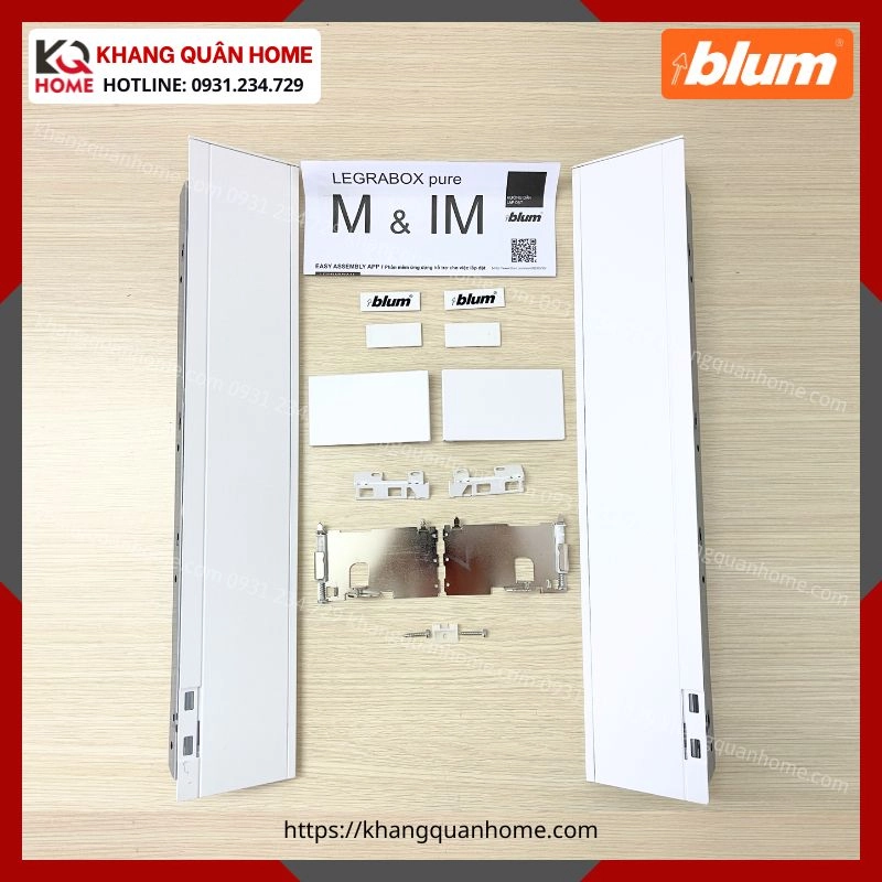 RAY HỘP ÂM BLUM LEGRABOX IM 90,5MM TRẮNG 1241681