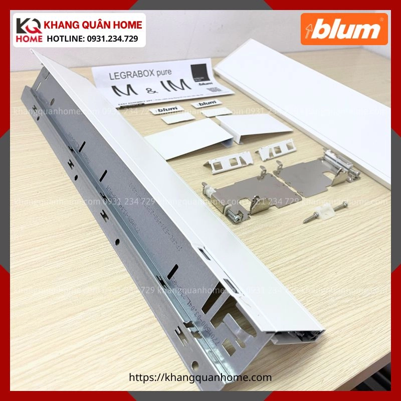 RAY HỘP ÂM BLUM LEGRABOX IM 90,5MM TRẮNG 1241681