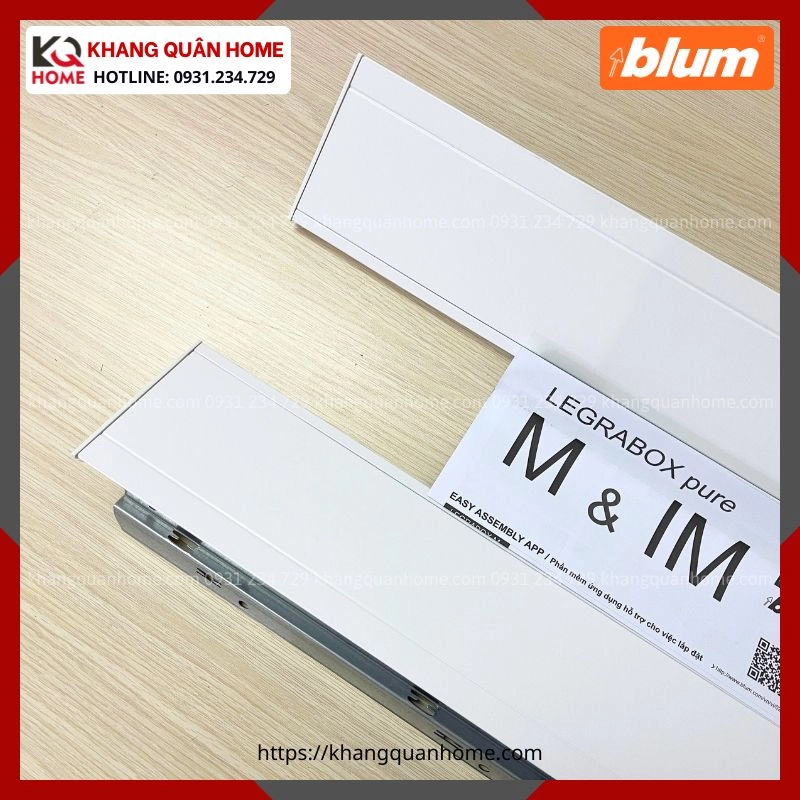 RAY HỘP ÂM BLUM LEGRABOX IM 90,5MM TRẮNG 1241681