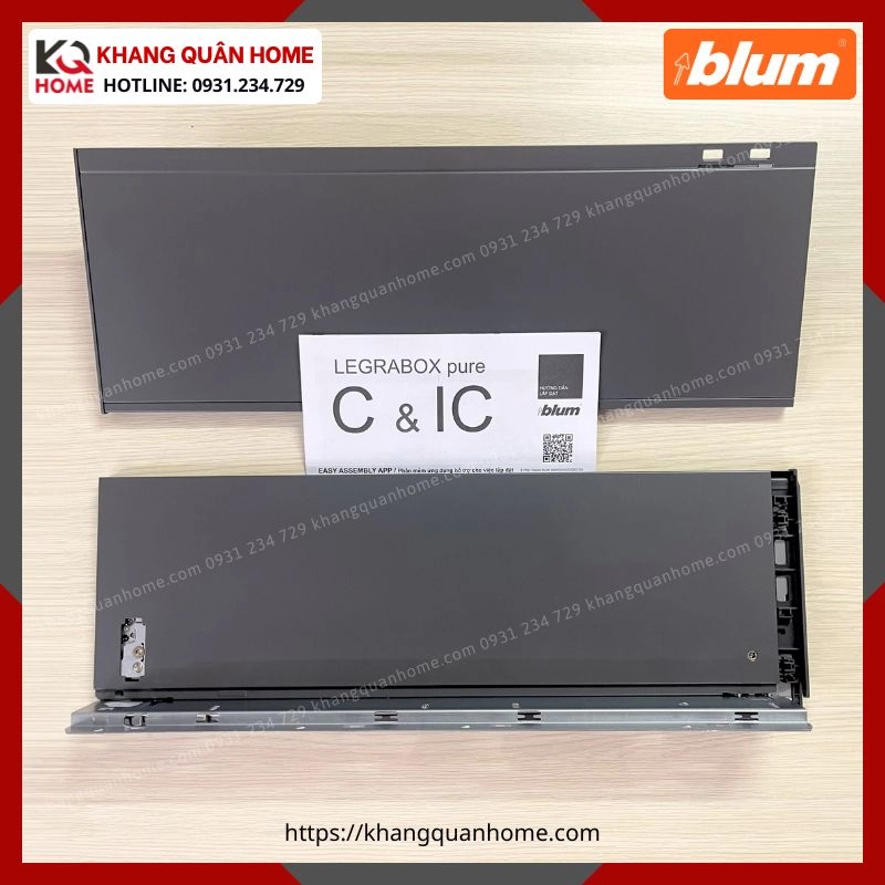 RAY HỘP ÂM BLUM LEGRABOX C 177MM XÁM LEGRABOX pure IC 3622144