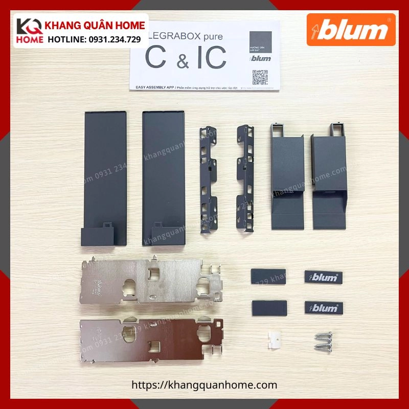 RAY HỘP ÂM BLUM LEGRABOX C 177MM XÁM LEGRABOX pure IC 3622144