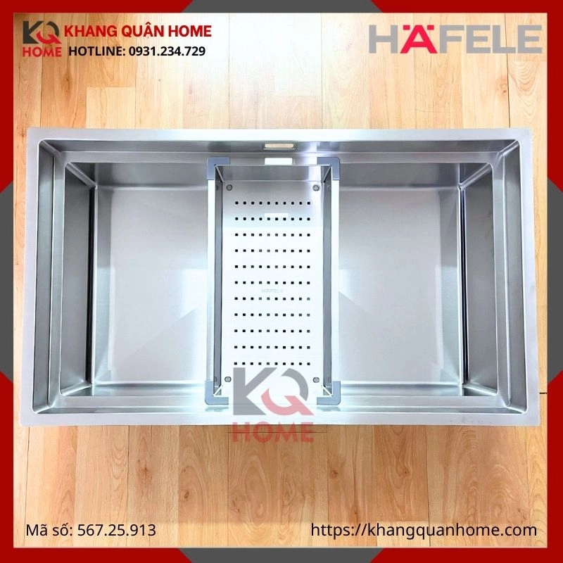 Ứng dụng Rây lưới đa năng vào chậu rửa chén Hafele