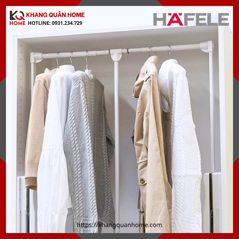 Tay nâng móc áo Hafele màu Trắng