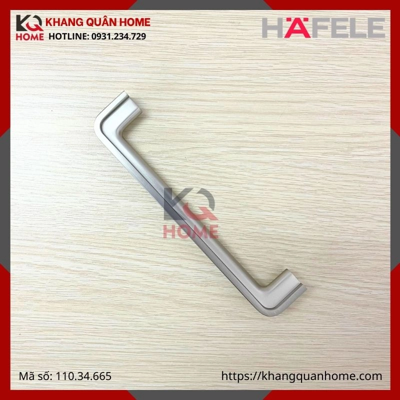 Tay nắm tủ Hafele dài 146mm niken mờ 110.34.665