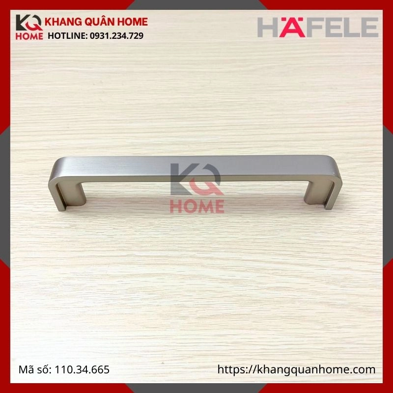 Tay nắm tủ Hafele dài 146mm niken mờ 110.34.665