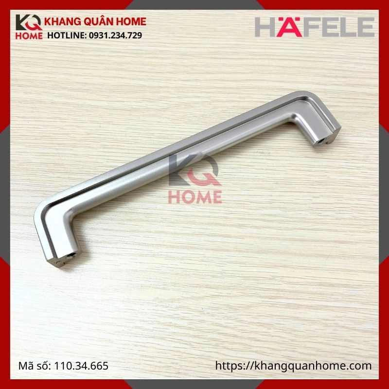 Tay nắm tủ Hafele dài 146mm niken mờ 110.34.665