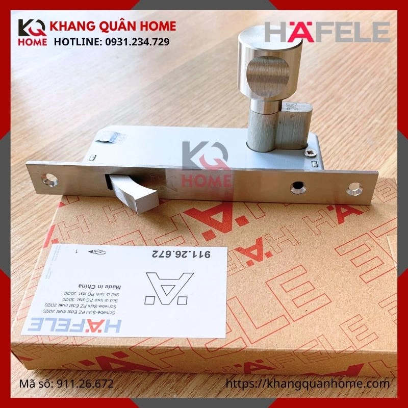 Thân khóa cửa trượt đố nhỏ hafele 911.26.672