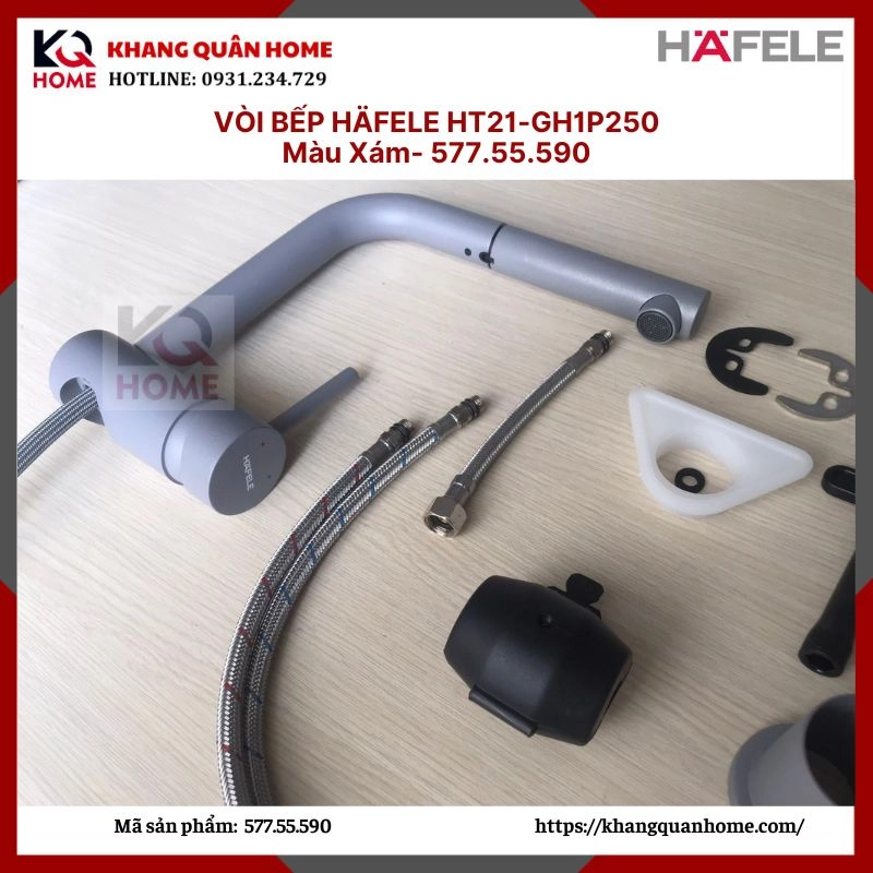 Vòi rửa chén Hafele màu xám HT21-GH1P254 577.55.590