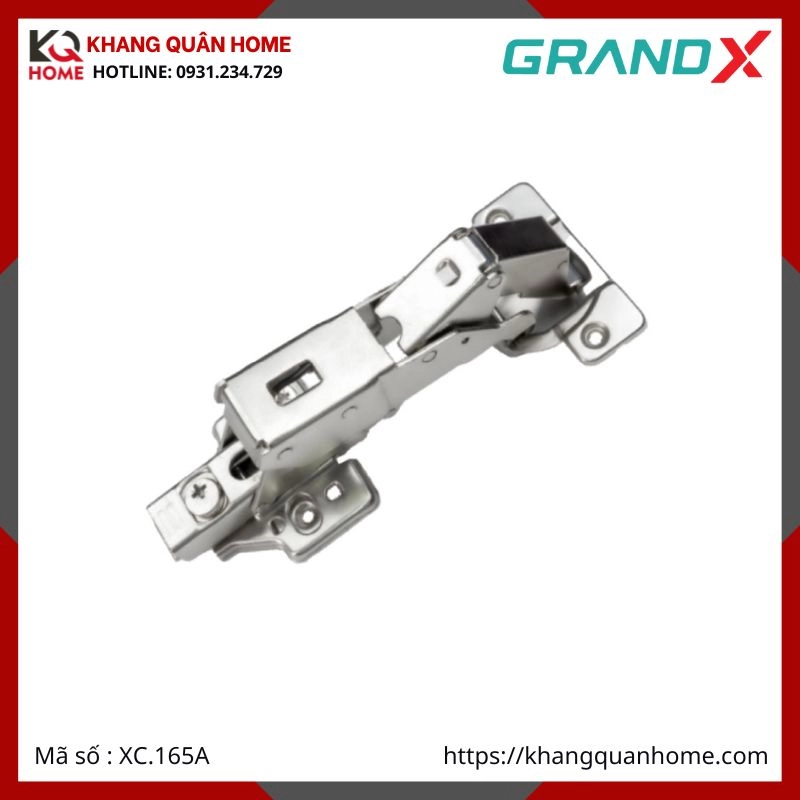 BẢN LỀ GRANDX 165 ĐỘ THẲNG XC.165A