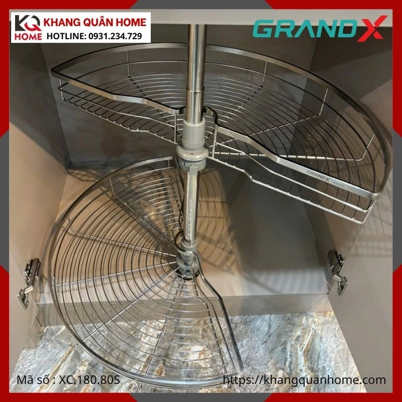  KỆ GÓC MÂM XOAY 1/2 GRANDX 180° XC.180.80S