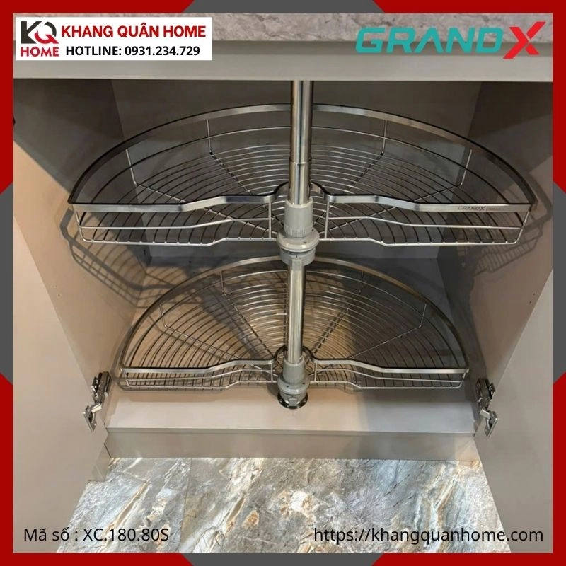 HÌNH THỰC TẾ KỆ GÓC MÂM XOAY 1/2 GRANDX 180° XC.180.80S