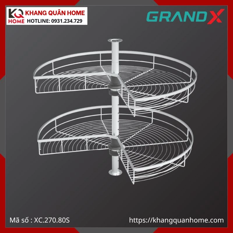  KỆ GÓC MÂM XOAY 3/4 GRANDX 270° XC.270.80S