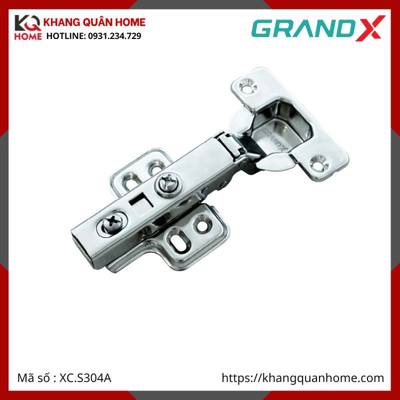 BẢN LỀ INOX 304 GRANDX THẲNG XC.S304A