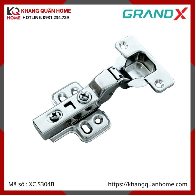 BẢN LỀ INOX 304 GRANDX CONG VỪA XC.S304B