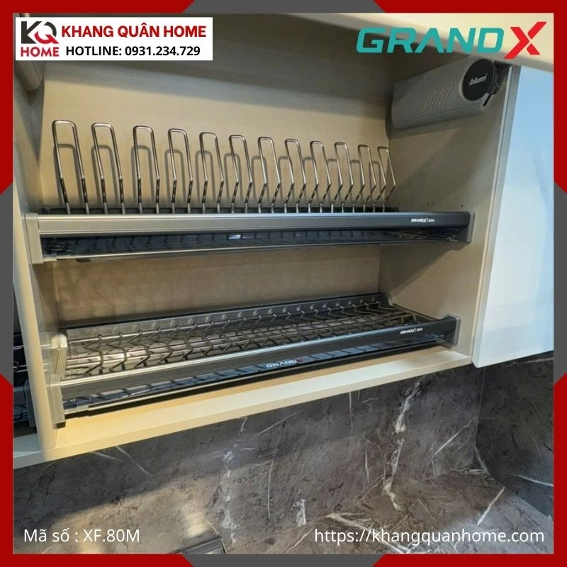 GIÁ BÁT ĐĨA CỐ ĐỊNH GRANDX 800MM NAN OVAL SUS304 XF.80M