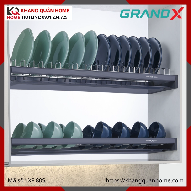 GIÁ BÁT ĐĨA CỐ ĐỊNH GRANDX 800MM NAN DẸT SUS304 XF.80S