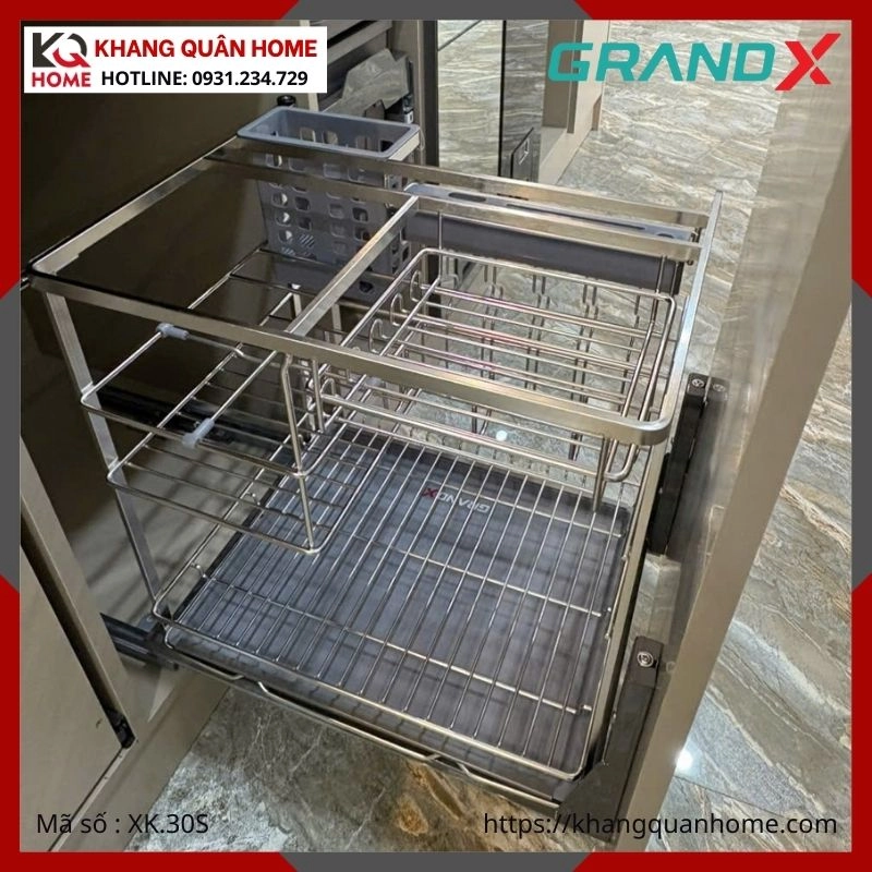 GIÁ GIA VỊ DAO THỚT GRANDX 300MM NAN DẸT KHUNG THÉP XK.30S
