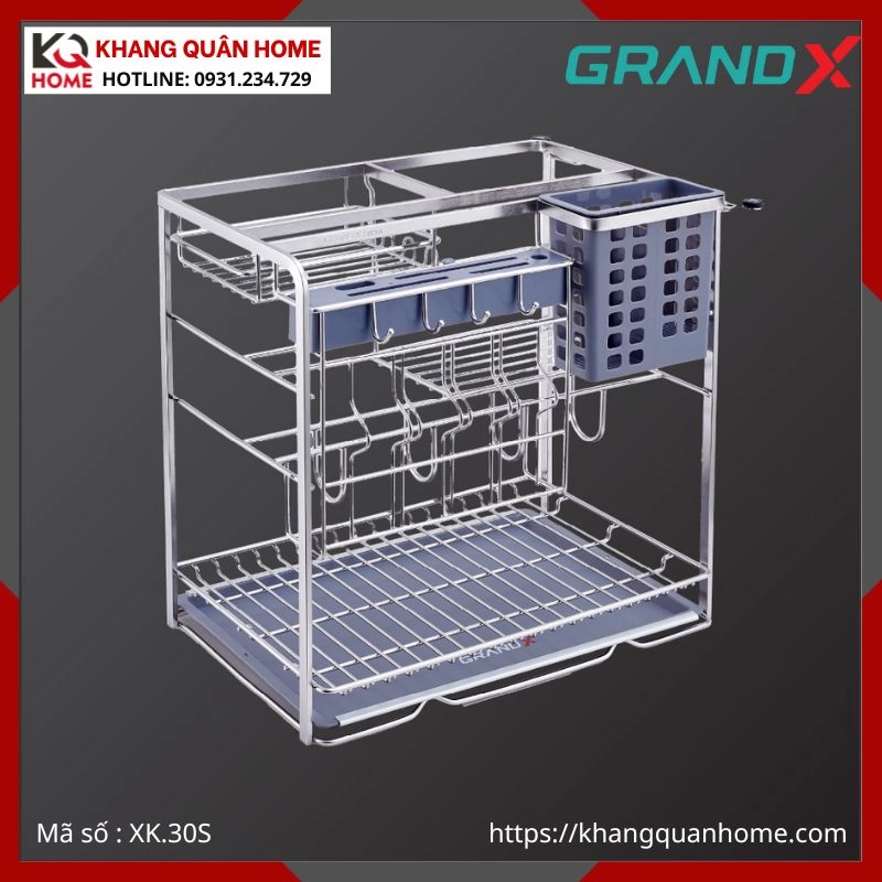 GIÁ GIA VỊ DAO THỚT GRANDX 300MM NAN DẸT KHUNG THÉP XK.30S