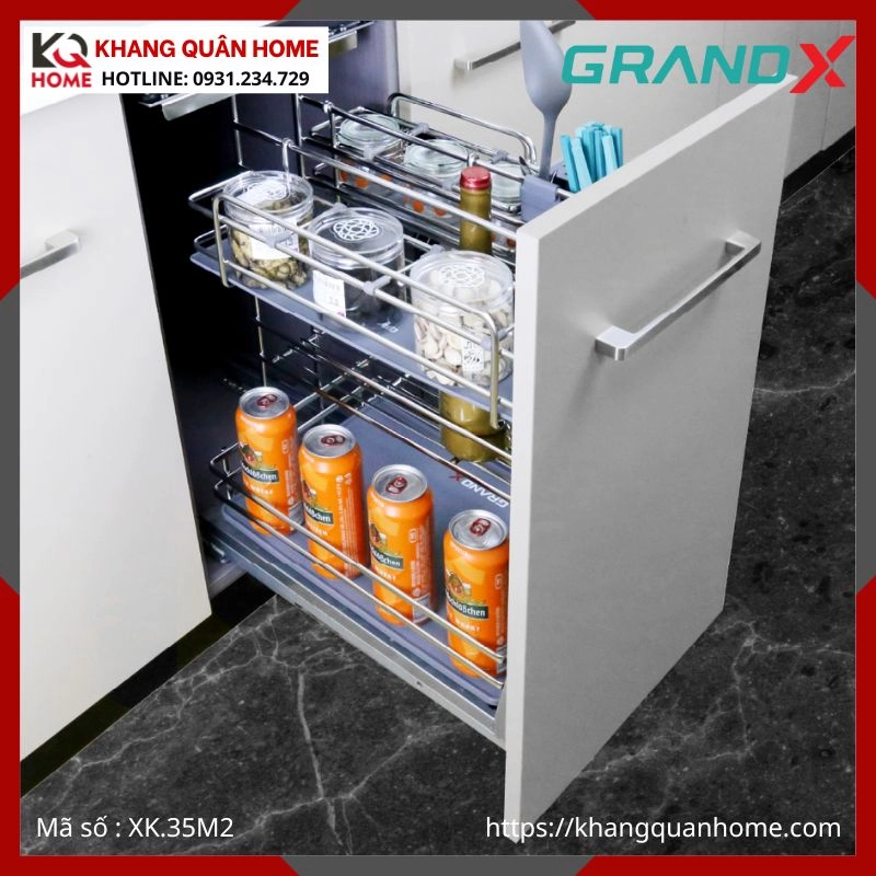 GIÁ GIA VỊ DAO THỚT GRANDX 350MM NAN OVAL KHUNG INOX XK.35M2