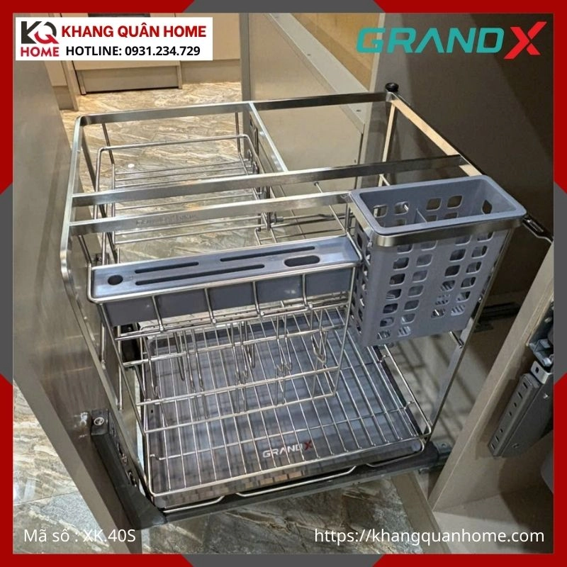 GIÁ GIA VỊ DAO THỚT GRANDX 400MM NAN DẸT KHUNG THÉP XK.40S
