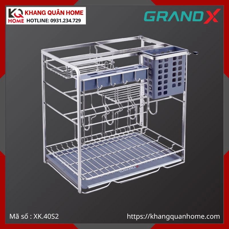 GIÁ GIA VỊ DAO THỚT GRANDX 400MM NAN DẸT INOX XK.40S2