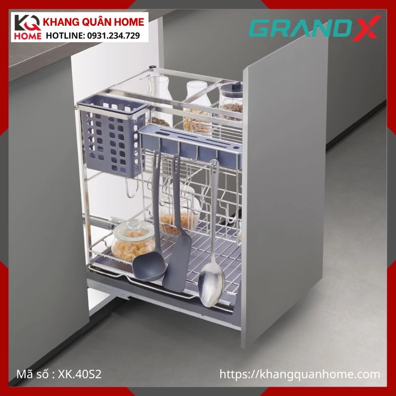 GIÁ GIA VỊ DAO THỚT GRANDX 400MM NAN DẸT INOX XK.40S2