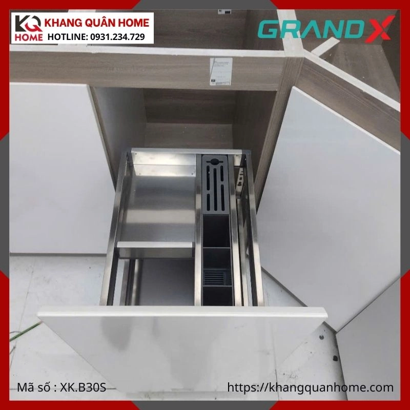GIÁ GIA VỊ DAO THỚT GRANDX INOX HỘP 350MM XK.B30S