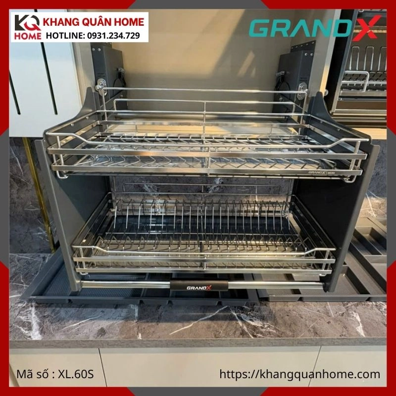 GIÁ BÁT NÂNG HẠ GRANDX NAN DẸT KHUNG THÉP 600MM XL.60S