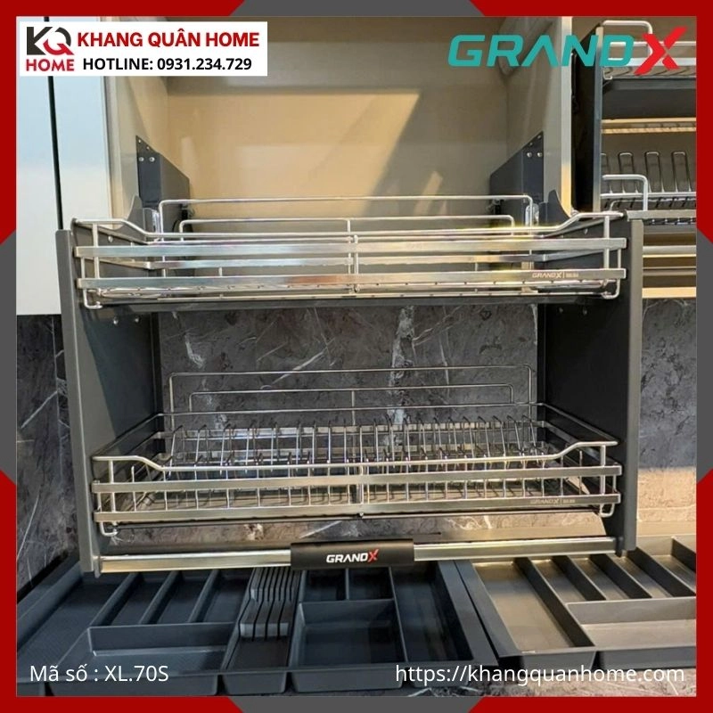 GIÁ BÁT NÂNG HẠ GRANDX NAN DẸT KHUNG THÉP 700MM XL.70S