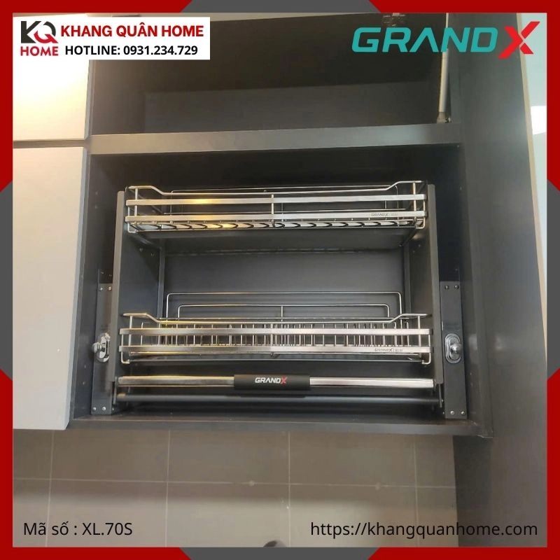 GIÁ BÁT NÂNG HẠ GRANDX NAN DẸT KHUNG THÉP 700MM XL.70S