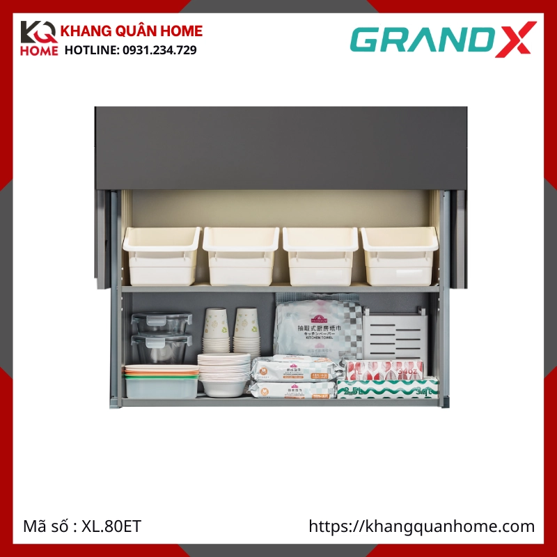 GIÁ GIA VỊ NÂNG HẠ ĐIỆN GRANDX TITANIUM 800MM XL.80ET