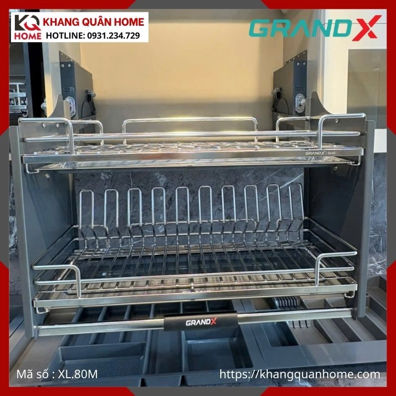 GIÁ BÁT NÂNG HẠ GRANDX NAN OVAL KHUNG THÉP 800MM XL.80M