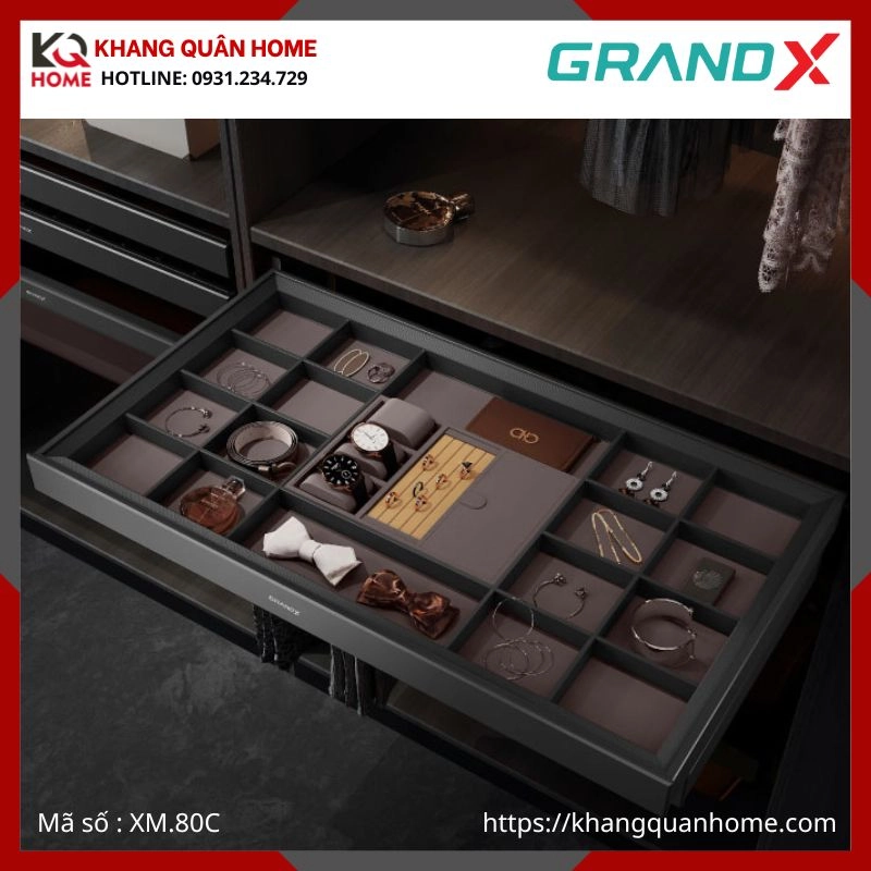 KHAY ĐỰNG TRANG SỨC GRANDX R800MM XM.80C