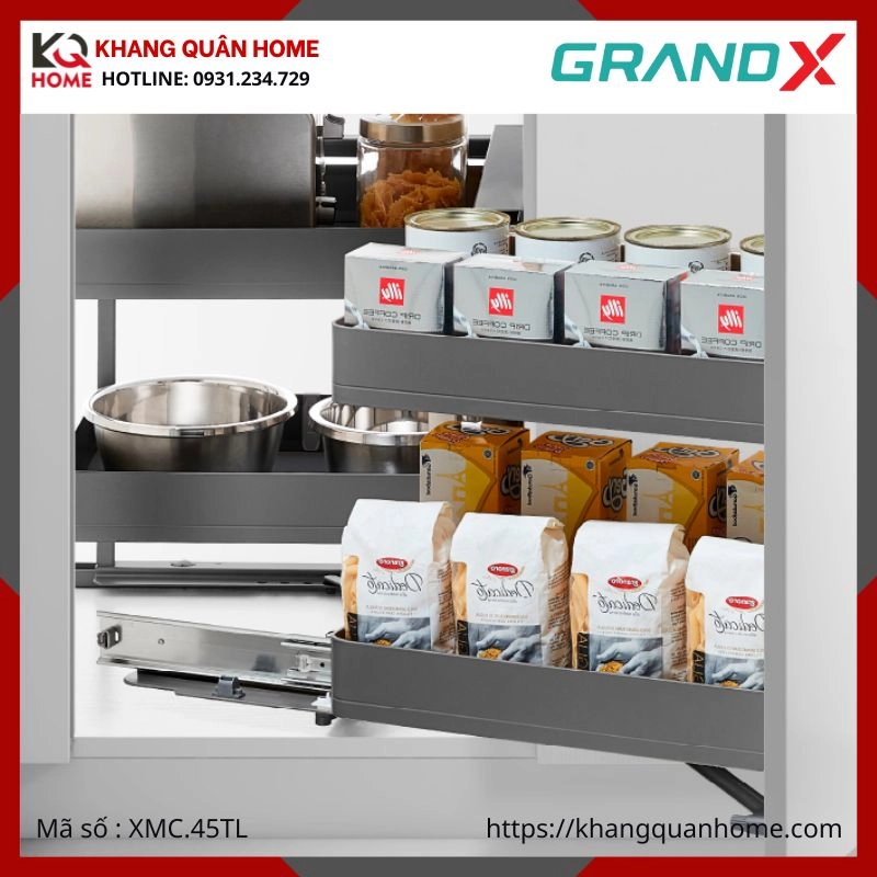 KỆ GÓC LIÊN HOÀN TITANIUM GRANDX XMC.45TL (TRÁI)