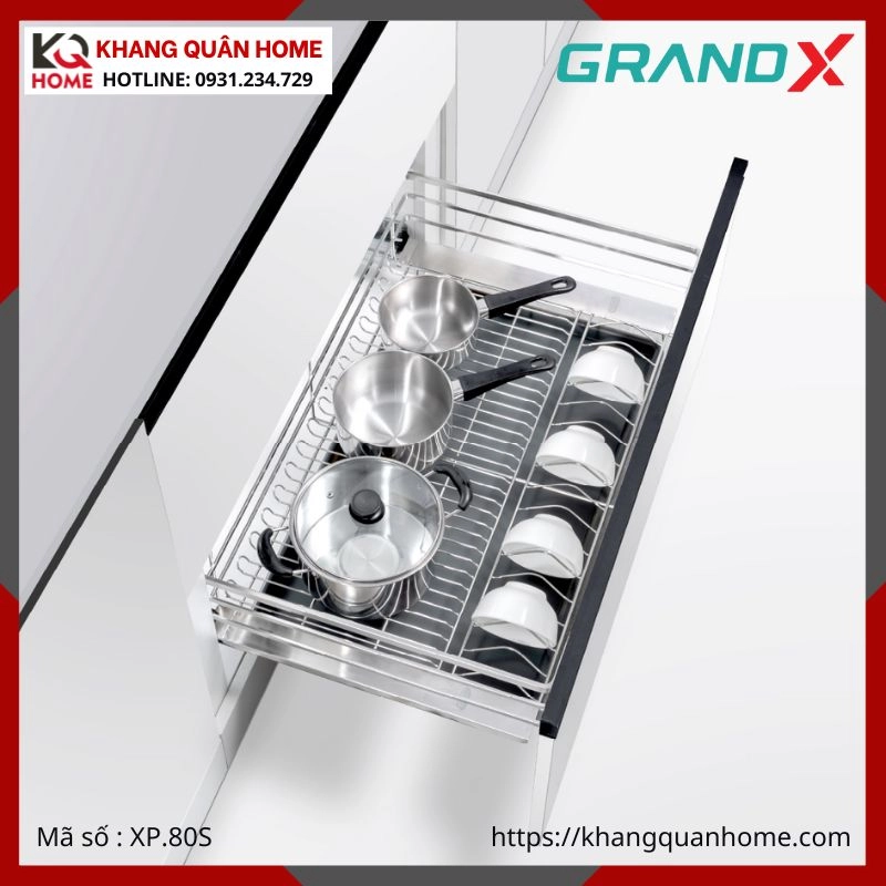 GIÁ XOONG NỒI GRANDX 800MM NAN DẸT XP.80S