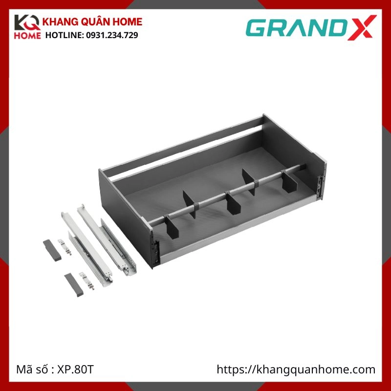 GIÁ XOONG NỒI GRANDX 800MM TITANIUM XP.80T